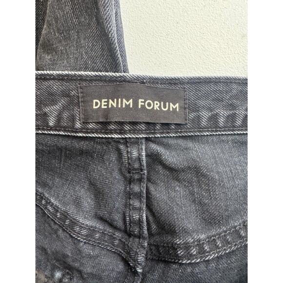 Aritzia Denim Forum Jeans Womens 30 Black Joni High Rise 26L Loose Distressed - Picture 14 of 16